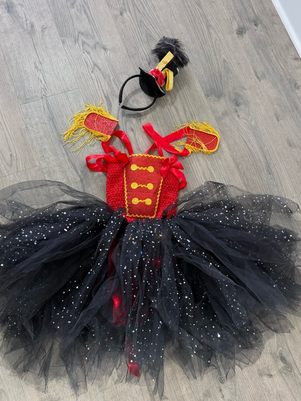 Red and Black Ringmaster Tutu Nutcracker Costume for Kids